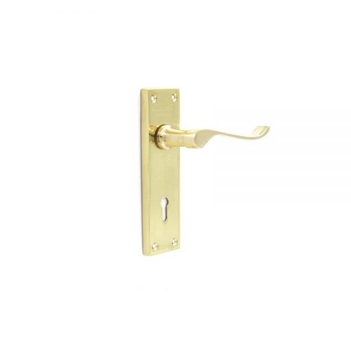 Euro Brass - EB0506 - Scoll lever handle on short plate (key)