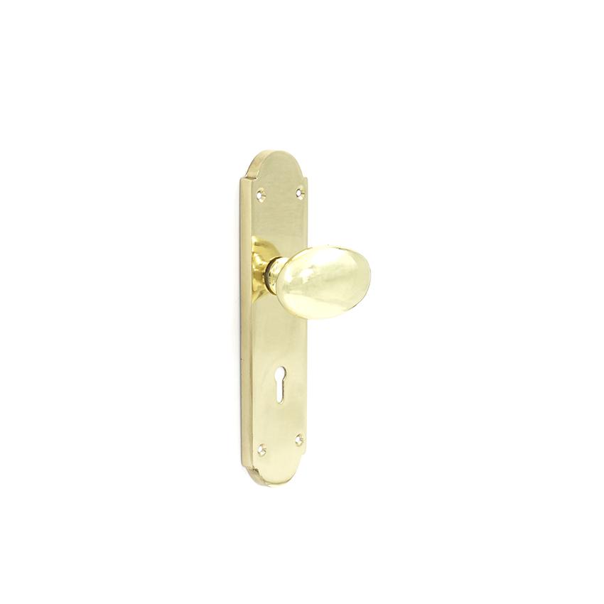 Eurobrass - EB0514 - Oval knob handle on long plate (key)
