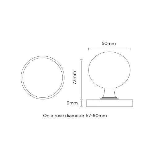 Euro Brass - EB0516 - Ball knob handle on rose - Image 2