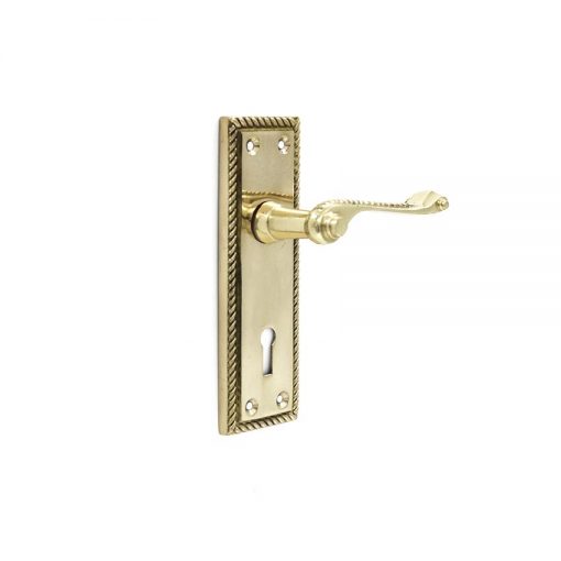 Euro Brass - EB0517 - Georgian lever handle on short plate (key)