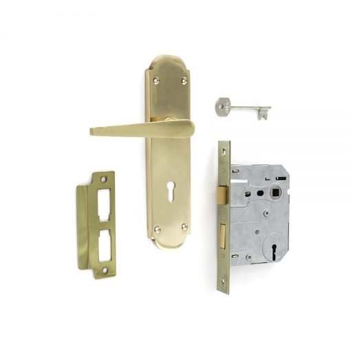 Euro Brass - EB0604 - Victorian handleset with 3L lock Brass