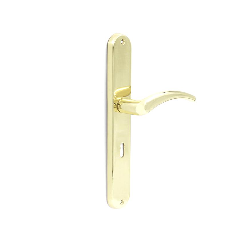 Eurobrass - EB1066 - Euro lever handle on long plate (Satin Chrome)
