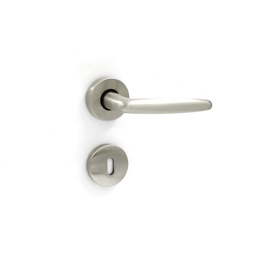 Eurobrass - EB1069 - Nett lever handle on rose (Satin Nickel)