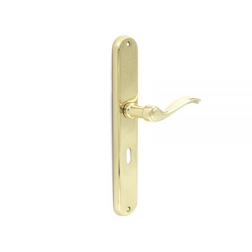 Euro Brass - EB1082 - Apollo lever handle on long plate (Polished Brass)