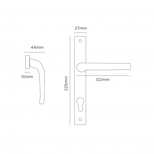 Euro Brass - EB1183 - Lever handle on slimline plate (White) - Image 2