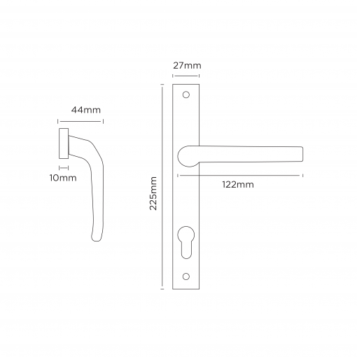 Euro Brass - EB1184 - Lever handle on slimline plate (Black) - Image 2