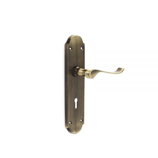 Euro Brass - EB1252 - Scroll lever handle on long plate (key)