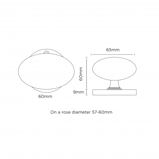Euro Brass - EB1253 - Oval knob handle on rose (Antique Brass) - Image 2