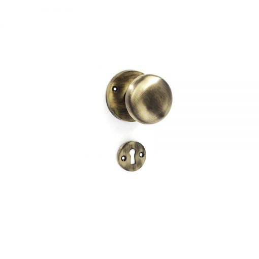 Euro Brass - EB1254 - Mushroom knob handle on rose (Antique Brass)