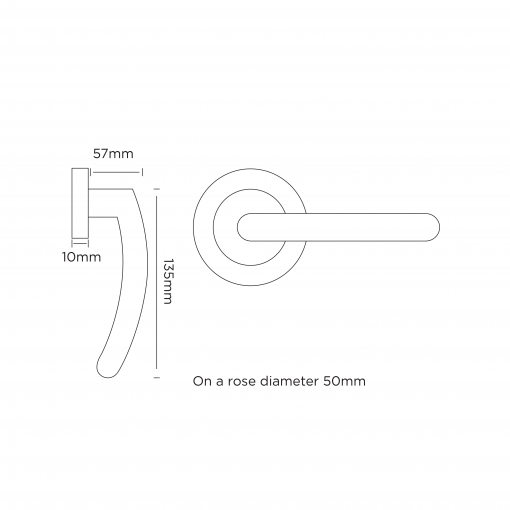 Euro Brass - EB1401 - Mit return lever handle on rose (SS) - Image 2