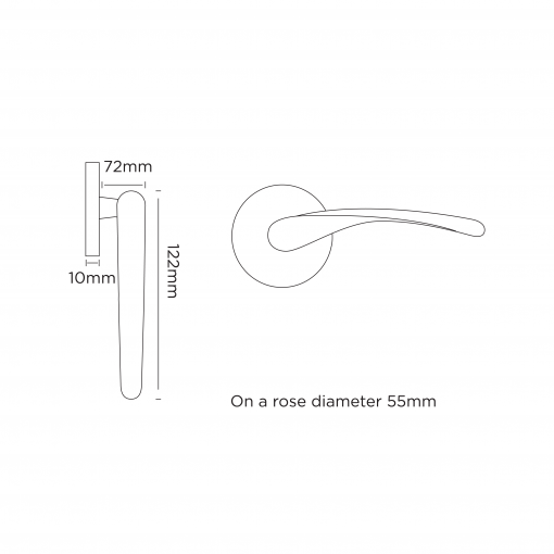 Euro Brass - EB1413 - Taper lever handle on rose (SS) - Image 2