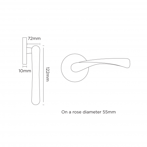 Euro Brass - EB1417 - Twister lever handle on rose (SS) - Image 2