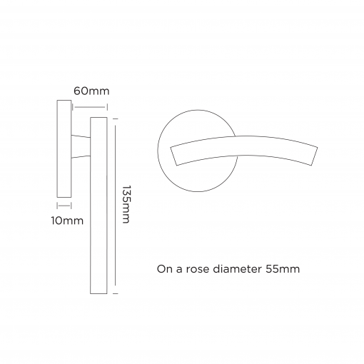 Euro Brass - EB1423 - Arched T lever handle on rose (SS) - Image 2