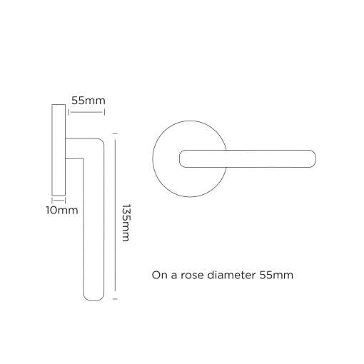 Euro Brass - EB1424 - Mitred lever handle on rose (SS) - Image 2