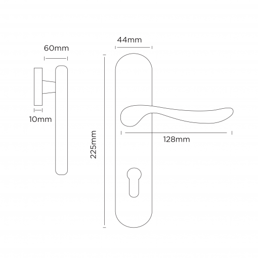 Euro Brass - EB1441 - LH016 lever handle on long plate (cyl) - Image 2