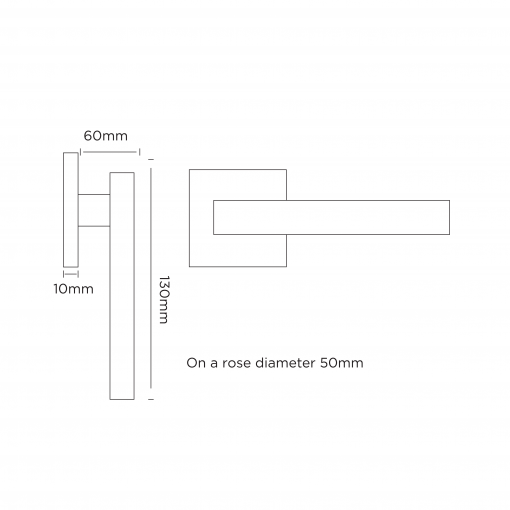 Euro Brass - EB1470 - TLH1448 lever handle on squre rose (SS) - Image 2