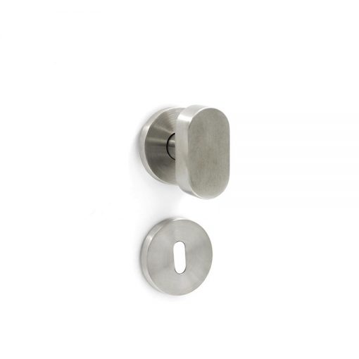 Euro Brass - EB1481 - Oval ball knob handle on concealed rose (SS)