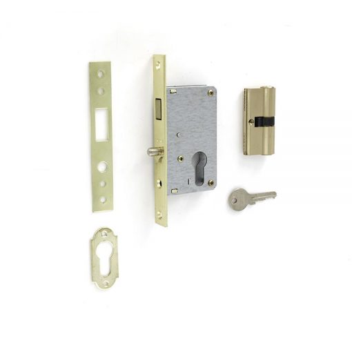 Euro Brass - EB2006 - Hook lock 40mm b/s brass plated faceplate (cyl)