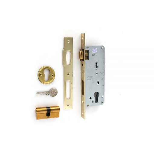 Euro Brass - EB2010 - Adjustable roller catch dead lock 40mm b/s brass plated faceplate (cyl)