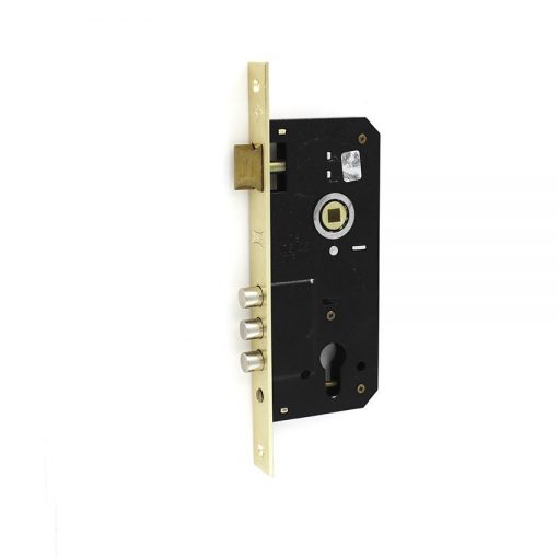 Euro Brass - EB2017 - Sash lock with 3 pin deadbolt 45mm b/s brass plated faceplate (cyl)