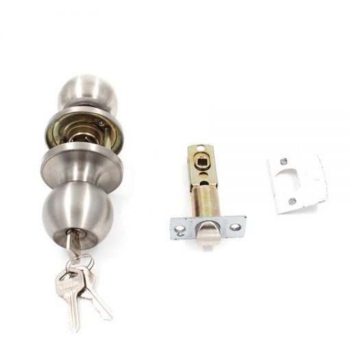 Euro Brass - EB2232 - Round knob handle lockset s/steel