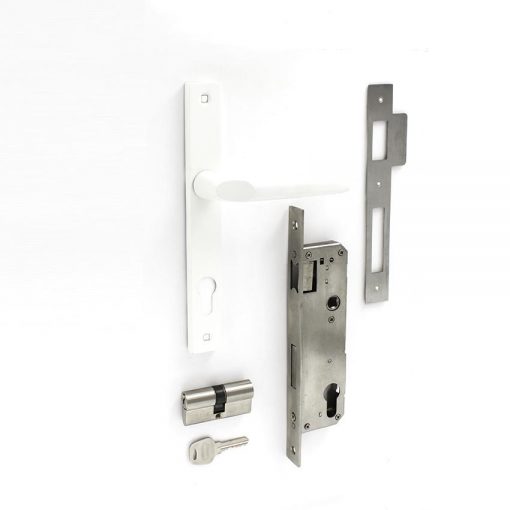 Euro Brass - EB2276 - Narrow style cyl lockset white handle