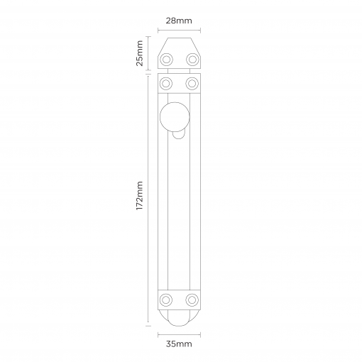 Euro Brass - EB5205 - Flat bolt 200x32 Satin nickel - Image 2