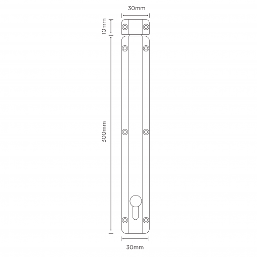 Euro Brass - EB5404 - Auto bolt 300mm Brass - Image 2
