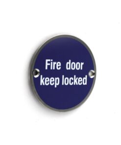 Eurobrass - EB8226 - Fire door sign 76mm S/Steel