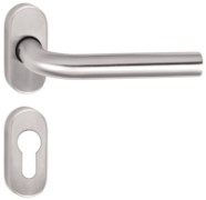 Eurobrass - SS1502 Handle Lever Bend On A Rose Stainless Steel