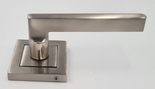 Slimline RD04 Lever Handle on Rose 2 Lever SABS Lockset Satin Nickel - Image 2